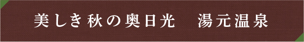 美しき秋の奥日光　湯元温泉