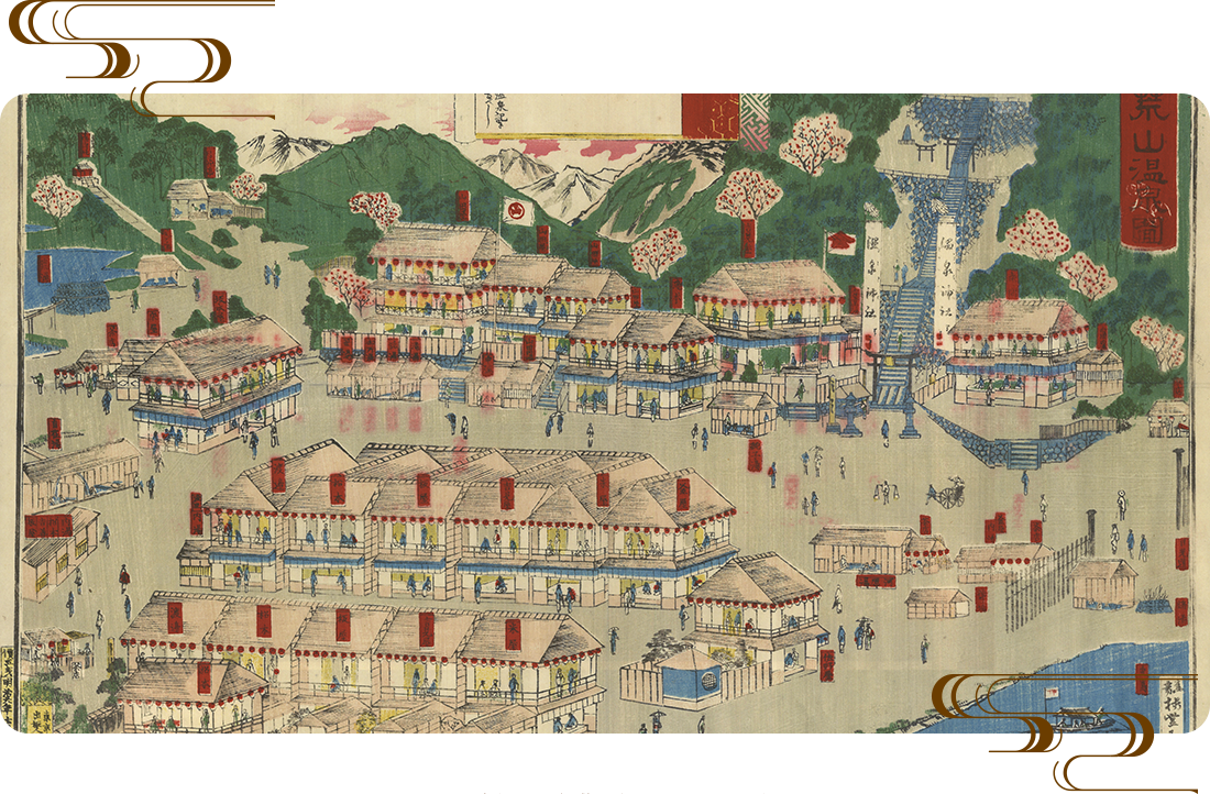 湯元温泉の古い図絵